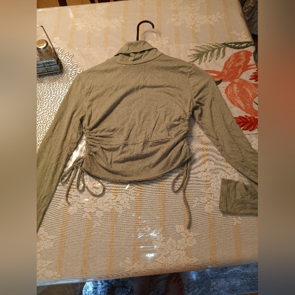 Olive Green Long Sleeve Top
